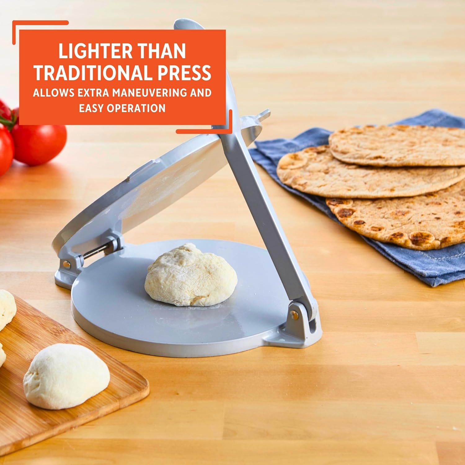 IMUSA USA Tortilla Press, 8 Inch, Silver